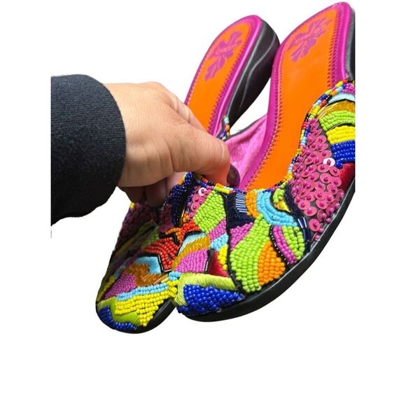 Chicos multicolored beaded boho beach slip on shoes size 7 - Picture 2 of 4